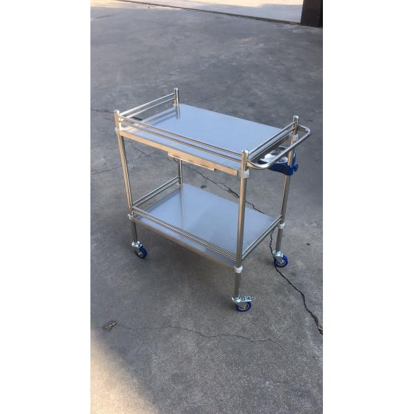 Défibrillateur de réanimation de soins de santé équipement de chariot avec deux étagères