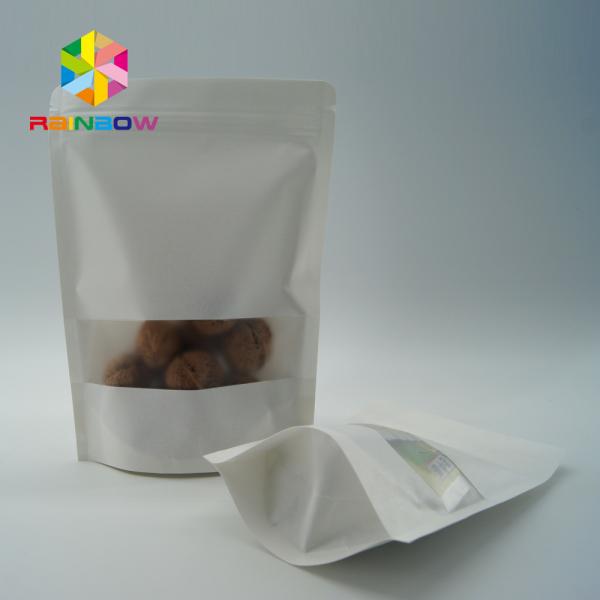 Levante-se o saco de papel branco de Kraft do malote que empacota o fechamento do zíper do bloco de Doy para o pó da proteína de leite