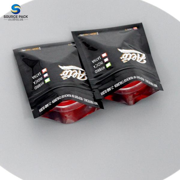 Black Color Weed Packaging Bag Heat Seal Candy Bags 3.5g Smell Proof