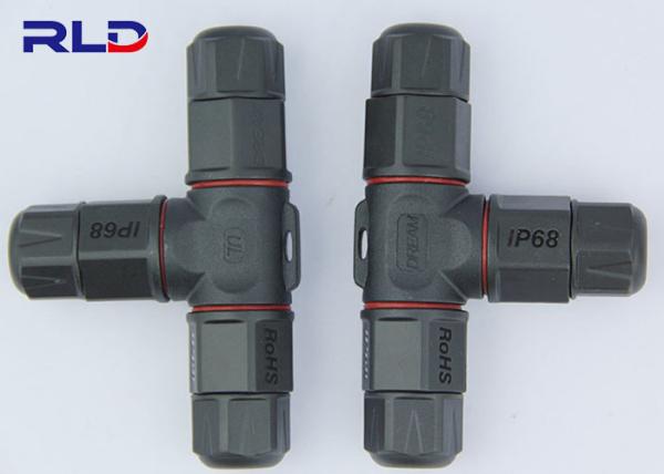 IP68 Waterproof o tipo plástico conectores do parafuso do poder da junção de T do fio