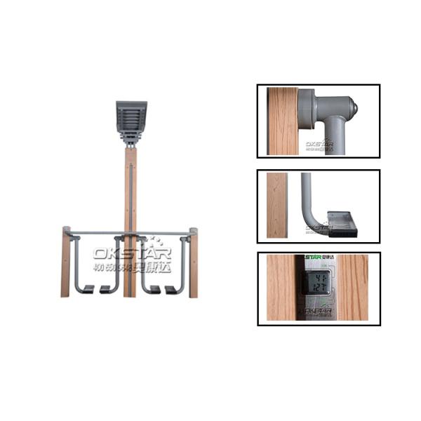 wood like street lamp outdoor fitness equipment