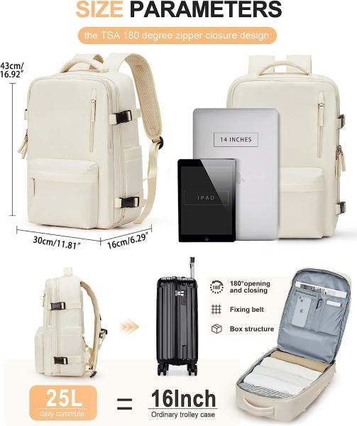 Large Travel Backpack Women, Carry On Backpack,Hiking Backpack Waterproof Outdoor Sports Rucksack Casual Daypack Fit