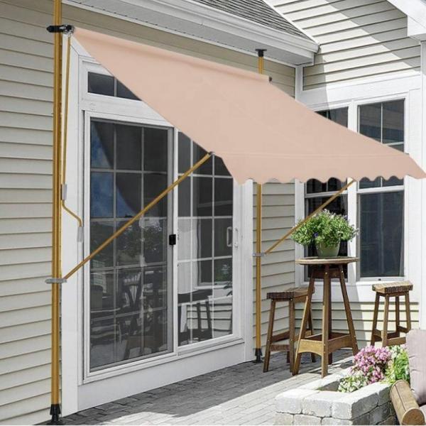 Outdoor Patio Garden Canopy Sun Shade Balcony Retractable Awning 2*1.2m Made of Steel