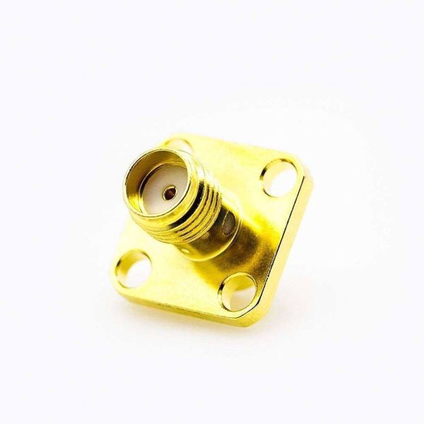 Jack Female SMA RF Coaxial Connector with 0~3GHz Frequency 50Ω Impedance and Gold Plated PCB Mount