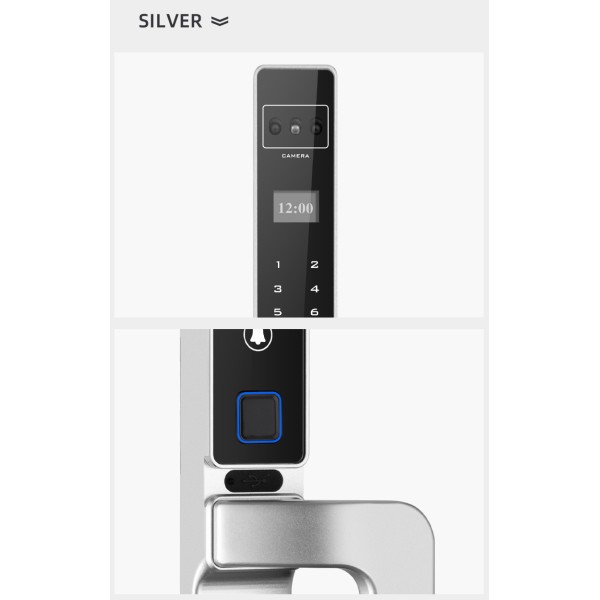 Face Recognition Fingerprint Lock 35MM Narrow Bezel Cell Phone Tuya Aluminum Door Code Lock Automatic Smart Door Locks