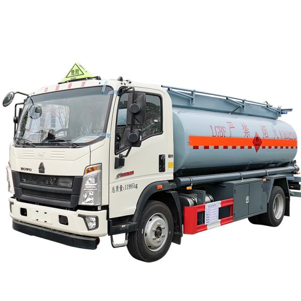 Howo Mini 5000L 5CBM Carbon Steel Fuel Oil Tanker Truck Bowser Gasoline Transport Chassis