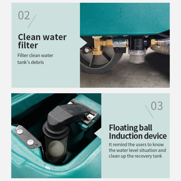 Automatic Ride On Floor Scrubber Cleaner For Hospital Garage