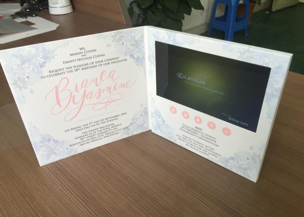 Creative HD Video Brochure Mailer Lcd Video Brochure Card 153x86mm Display Area