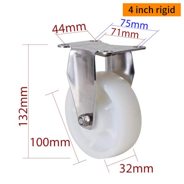 EDL 4 Inch Stainless Steel Medium Duty Caster With Durable  Wheel Loading  150Kg S544P-25