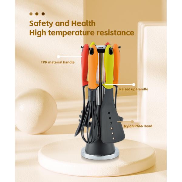 Food Grade Eco-Friendly Kitchenware Non Stick Utensil Set with Heat Resistant Spoons