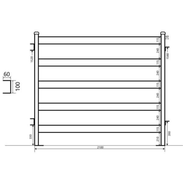 Овальный размер загородки 2100 С1800мм ворот фермы доказательства пыли трубки с длиной используя жизнь