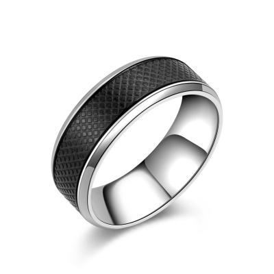Anneau en acier inoxydable très poli, simple, bijoux de mode, chaîne rotative, anneau à doigt
