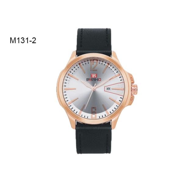 BARIHO Men's Quartz Watch Leather Band Timepiece Water Proof M131