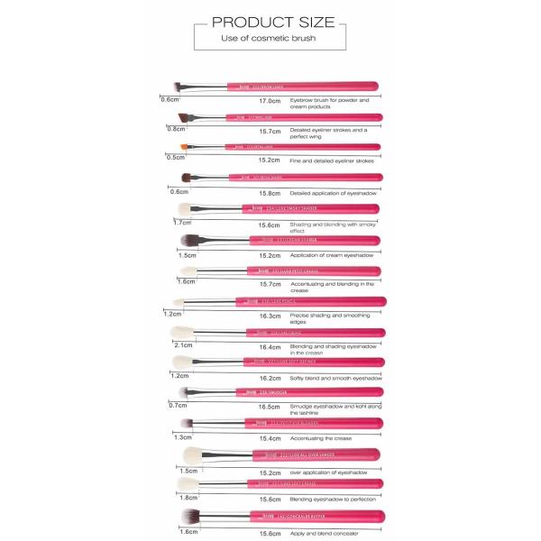 Metal Ferrule 14.2cm 17.5cm Pro Makeup Brushes Set for sensitive skin