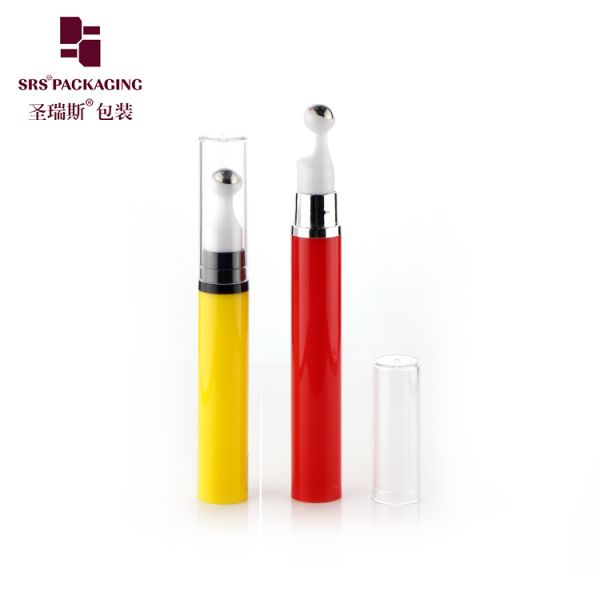 Green Colored Roller Bottle With Airless Pump Applicator 10ml 12ml 15ml Eye Care Packaging Manufacture