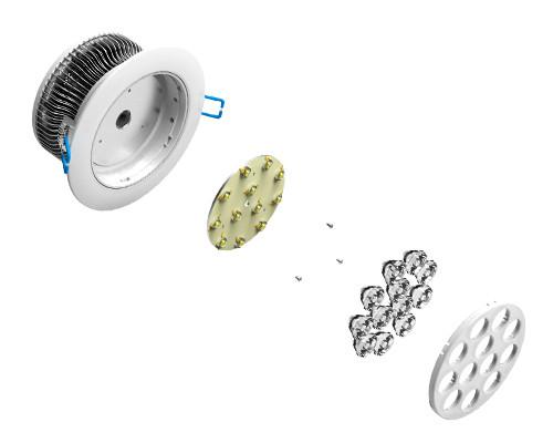 Cooling Fin 12W Epistar LED Down Lighting Lamps / LED Ceiling Lamp 3000K, 4000k, 6000K