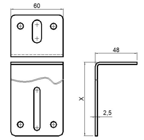 Galvanized Steel Garage Door Track Brackets with 2.5mm thickness