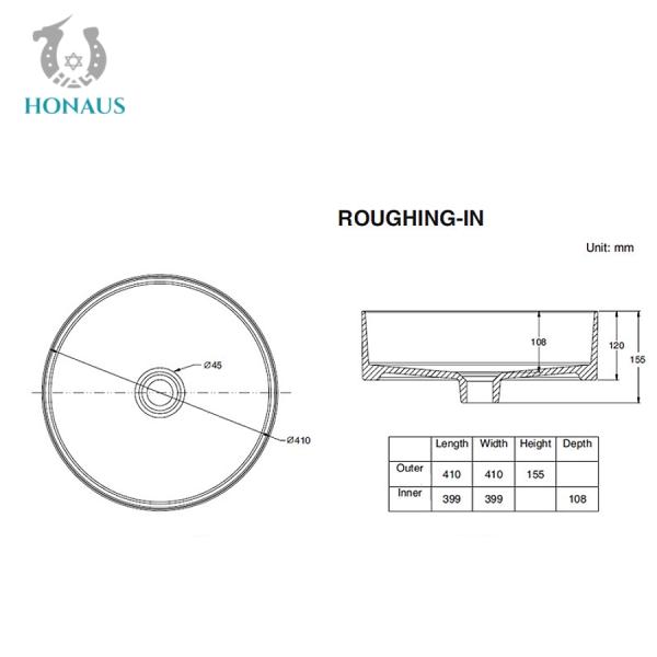 Customized Size Round Countertop Basin