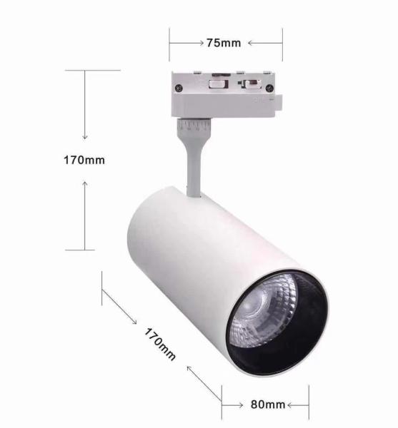 Matte Black LED Track Spotlights 0.02kw 2700k-6500k CCT For Kitchen