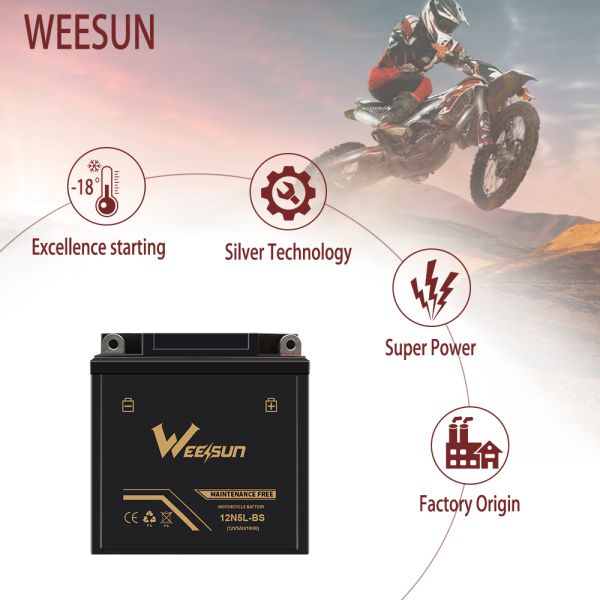 GEL AGM 12v 5ah Motorcycle Battery Maintenance Free 12N5L-BS Battery