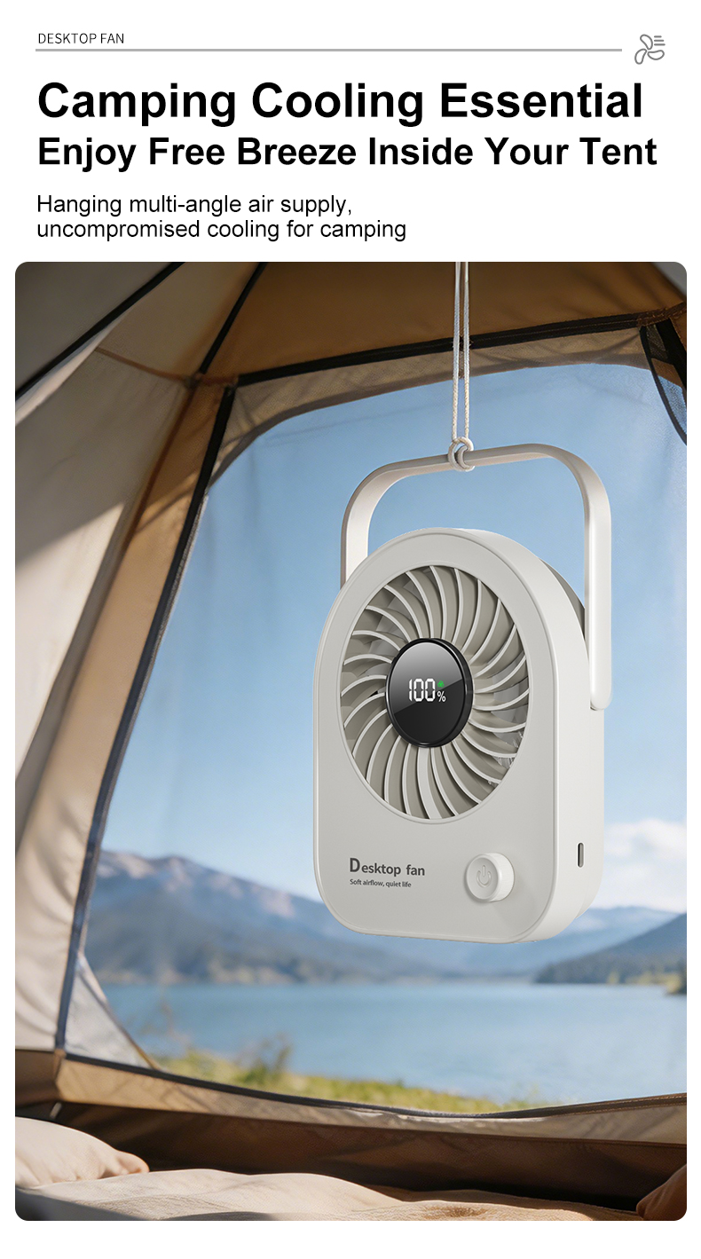 Factory OEM ODM Desktop Fan Customizable Battery Capacity Custom Colors Custom Injection Molds Rechargeable Portable Table Fan