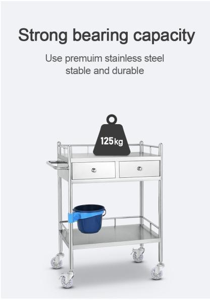 3 Layer Hospital Stainless Steel  Medical Instrument Trolley