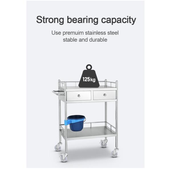 Trolley de instrumentos médicos de acero inoxidable de 3 capas para hospitales