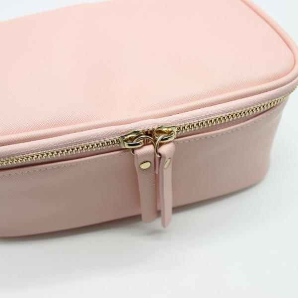Pink Jewellery Organiser Box 24cm 9cm 13cm Nylon Travel Cosmetic Case Organizer