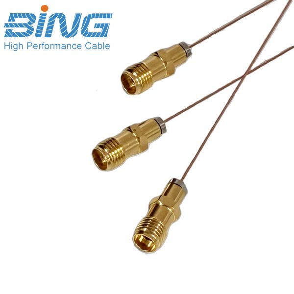 SR-021A-HP Semi-Rigid Microwave Cable 0.6 mm 50 Ohm Cable Assembly Low Loss in Test Measurement