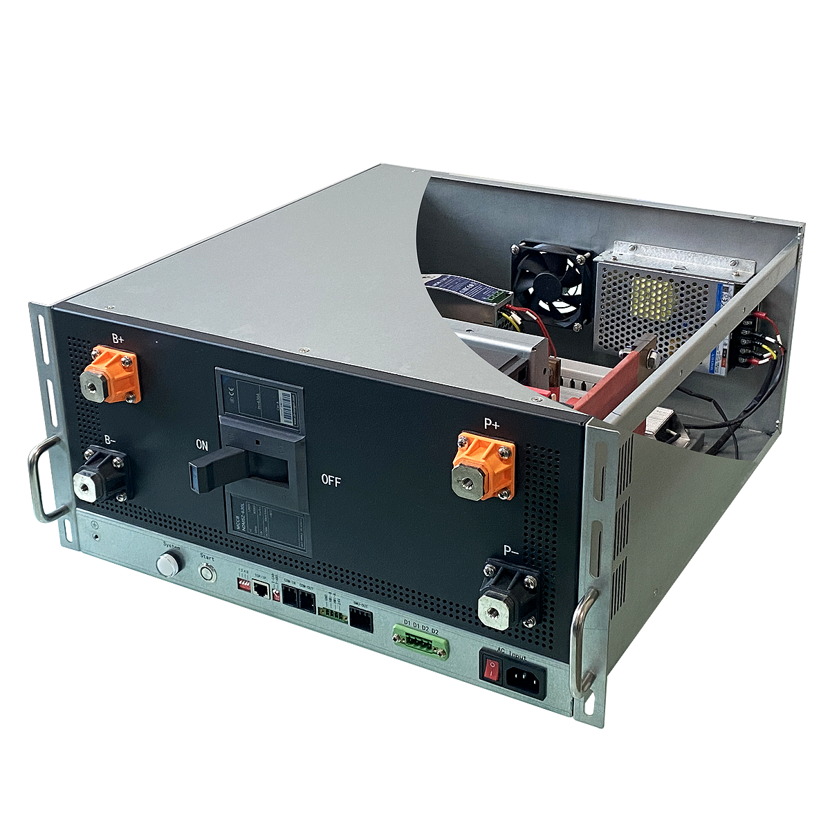 864V 125A Высокое напряжение BMS 4U Черный железный корпус 19 дюймовый ящик для хранилища энергии