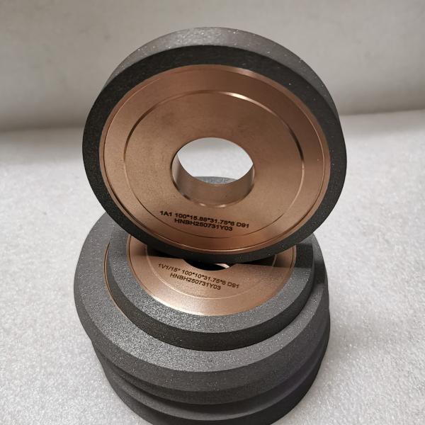 Resin And Metal Hybrid Bond Hybrid 1V1/15° 100*10*31.75*6mm D91 Diamond Grinding Wheel For Machining Carbide Tools And High-Speed Steel Tools