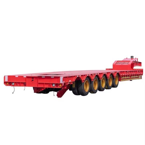 100 Tons Steel Lowboy Trailer for Excavator Bulldozer and Road Roller Transportation