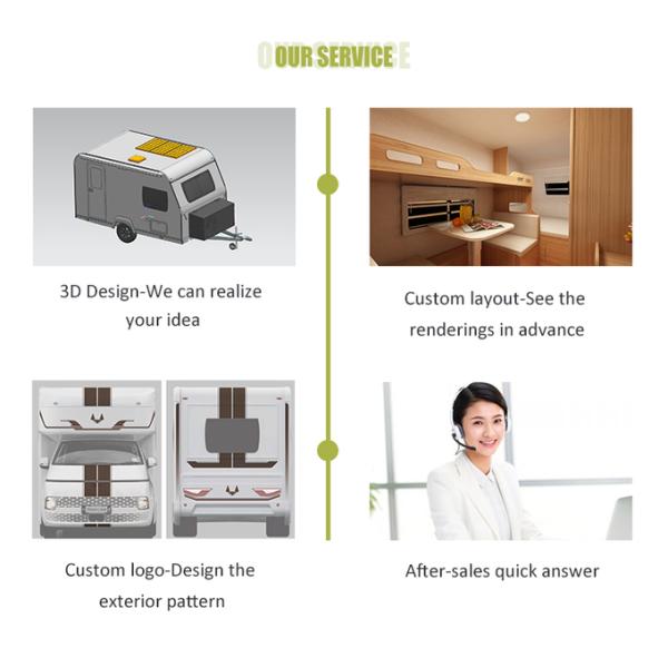 Campista 400AH 120L do curso rv de Sofa Bed Camper Caravan Trailer