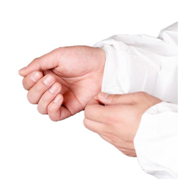 Coverall MP больницы брызг краски водоустойчивый медицинский с клобуком и эластичным запястьем