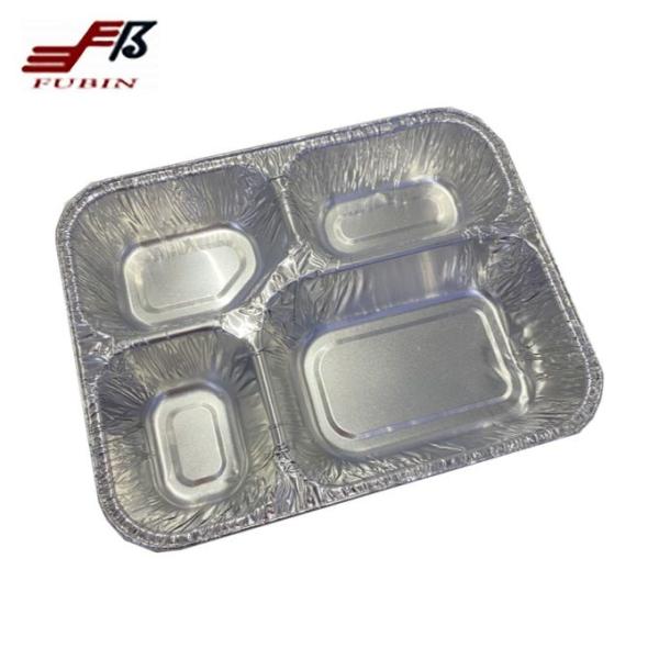 4 Compartments Aluminium Foil Lunch Box Food Grade