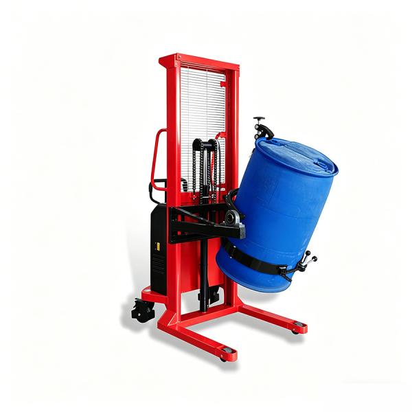 Mobile Semi Electric Hydraulic Drum Lifter Tipper 450kg Hand Crank Controlled
