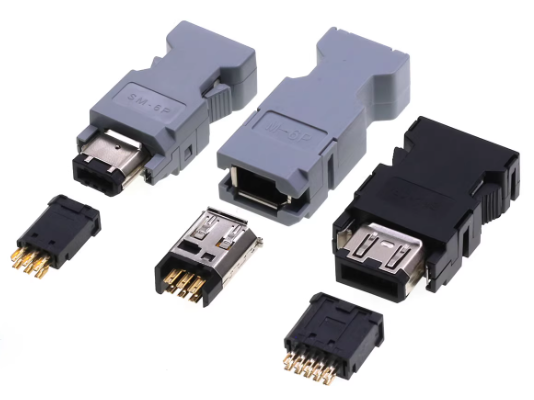 Moog ITT Servo Motor Connector with 1000V Voltage Rating Silver and Gold Plated Contacts for Panel or Cable Mount