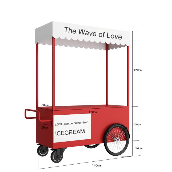 225*95*135 Korean Snack Mobile Food Trucks with Fried Ice Machine and Egg Waffle Maker