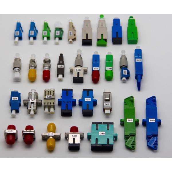 SM / PC LC APC Fiber Optic Attenuator Female To Female Fixed 3dB 5dB 7dB Plastic