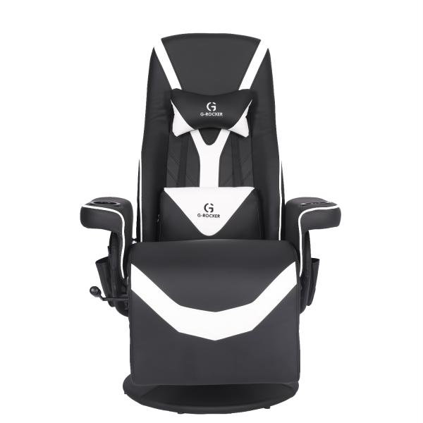 Luxury Black/Blue Racing Style Gaming Sofa with Cup Holder LED Lighting and Footrest