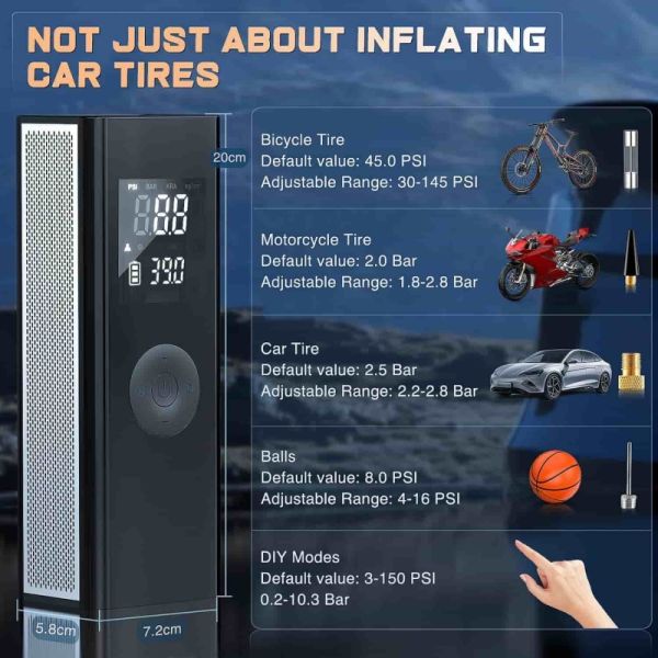 Portable Emergency Car Tire Inflator Air Pump Compact Powerful And Ready Anytime