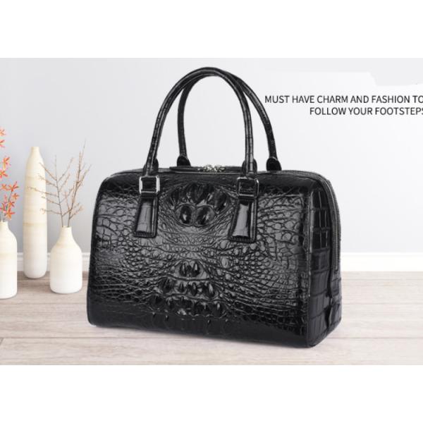 New zipper large capacity women's crocodile leather handbag for lady