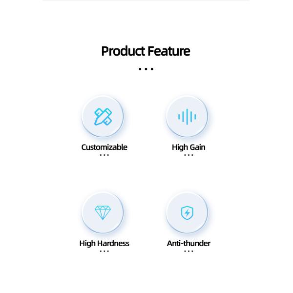 Antenna anti-drones de fibra de vidrio a prueba de agua para exteriores Conector de entrada N/F 35 mm de diámetro