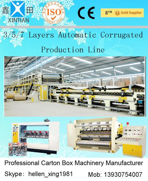 5 Layer Corrugated Cardboard / Paperboard Making Machine Fully Automatic 50Hz