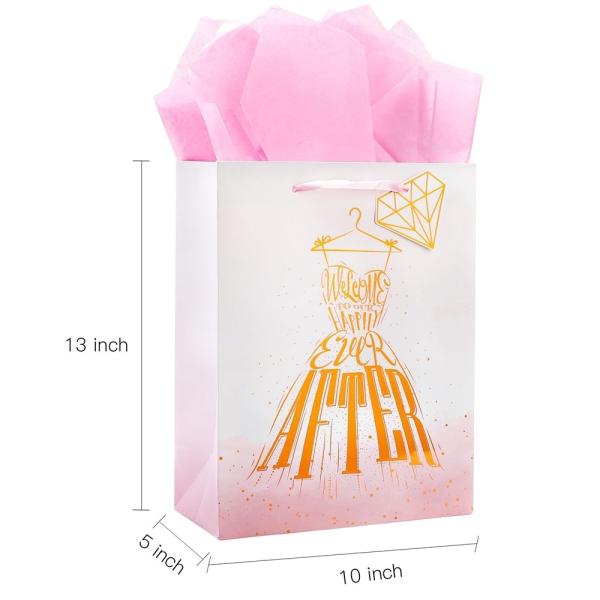 Encomenda personalizada Logotipo personalizado Saco de papel revestido personalizado para presente de casamento feliz