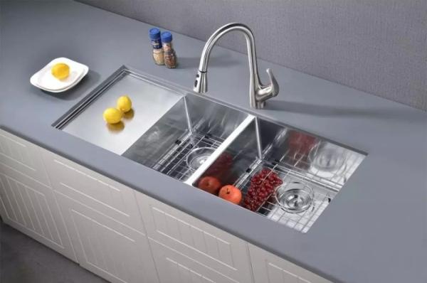 16 Gauge 32 Undermount Single Bowl Kitchen Sink With Drainboard 80x45