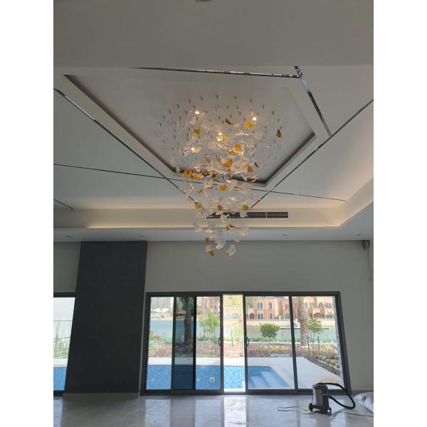 Indoor Decoration Modern Custom Hotel Club Glass Led Big Project Chandelier Pendant Lamp
