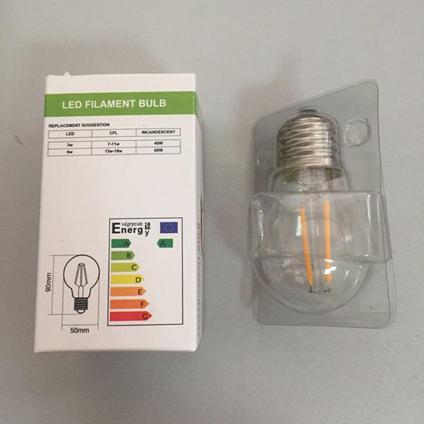 Clear Golf Ball Edison Filament Bulbs 4w 400lm G45 E27 Led Filament Mini Globe Bulb
