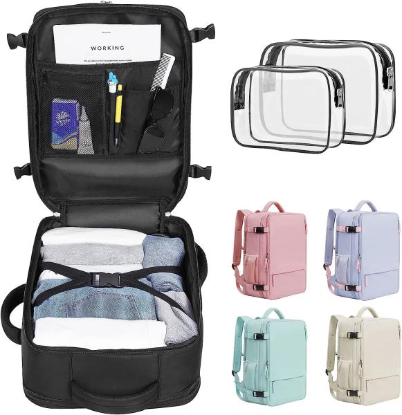 Travel Backpack Flight Airline Approved, Personal Item Bag For Women, Laptop Backpack, Waterproof Sports Casua