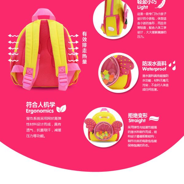 Water Resistant Cute Children School Backpack Cartoon Character School Bag